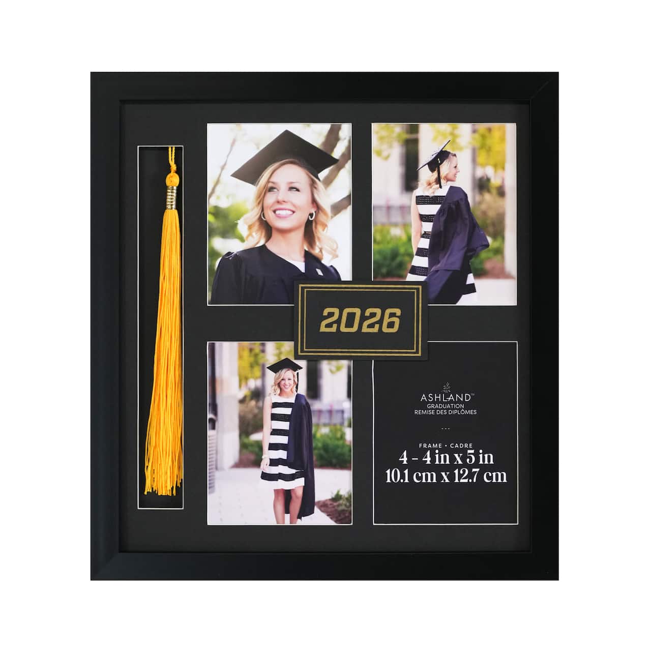 4 Opening 4" x 5" Black 2026 Tabletop Frame with Tassel Slot, Graduation by Ashland®